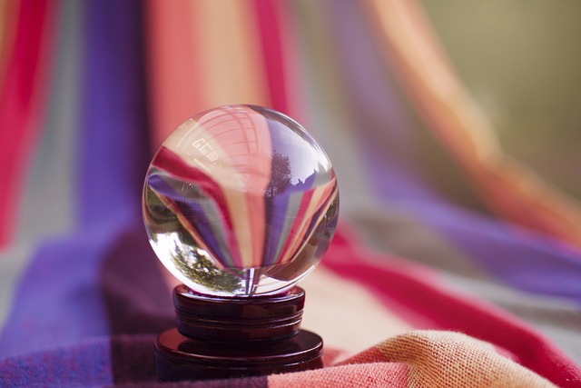 A crystal ball, often used in fortune-telling