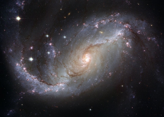A spiral galaxy as seen in the night sky