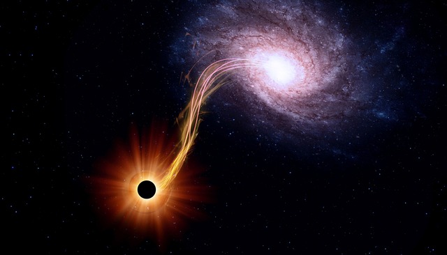 A black hole devouring  a galaxy